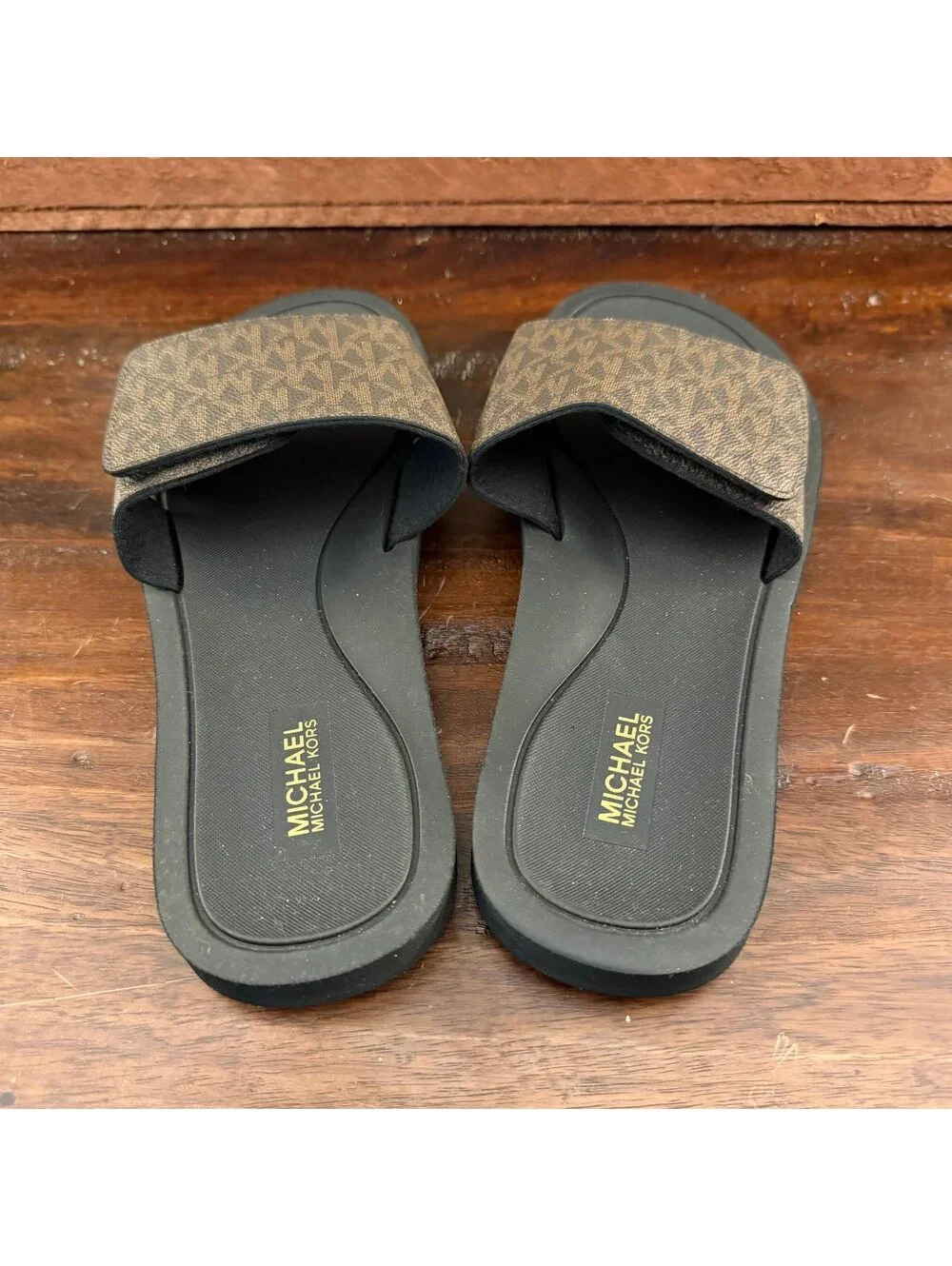 Michael Kors Wade MK Signature Logo Slide Sandals Women's Size 8M